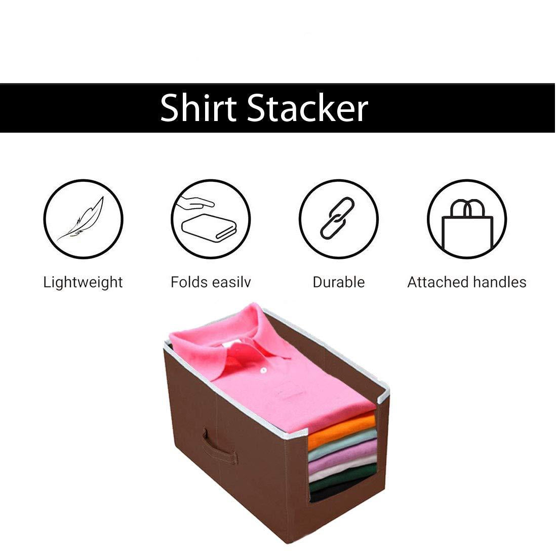 Closet Organizer-Foldable Shirts and Clothing Organizer Stackers(Pack of 6)